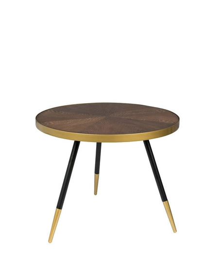 Darla Wooden Coffee Table with Brass Edging