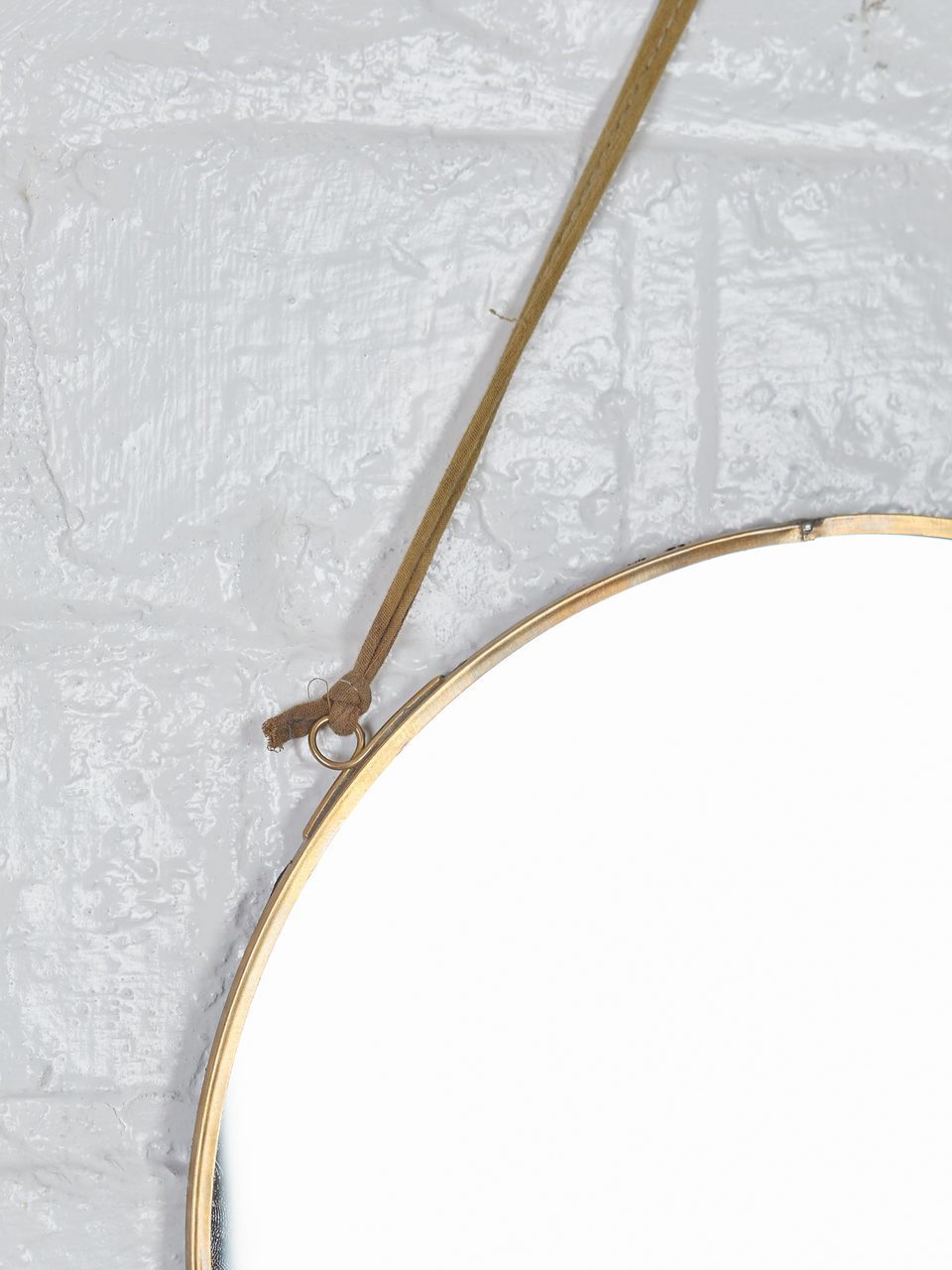 Large Round Brass Kiko Mirror