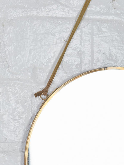 Large Round Brass Kiko Mirror