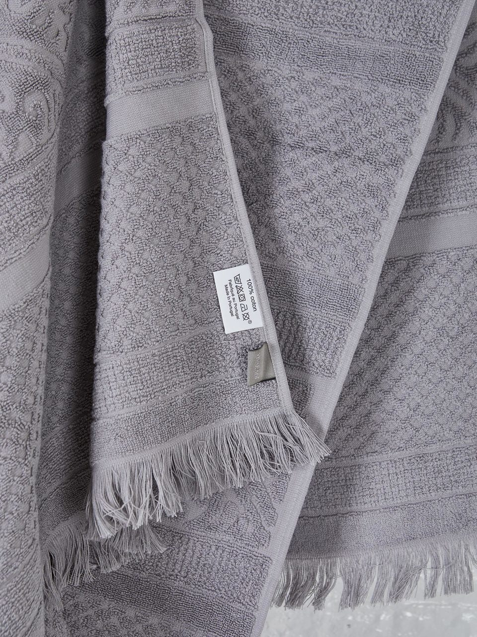 Embossed Jacquard Towel in Orage Grey - 4 Sizes Available