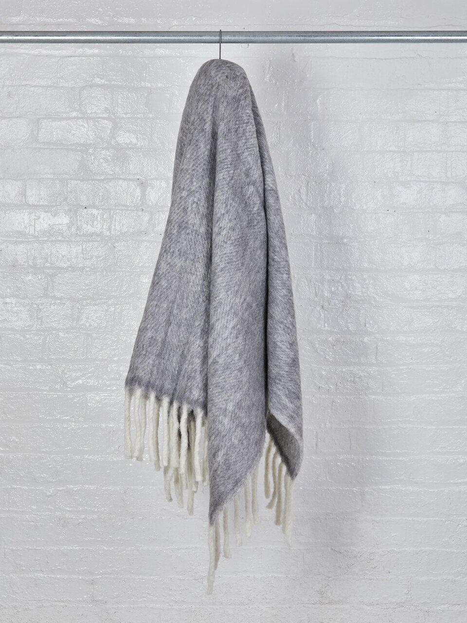 Mohair Throw in Light Grey