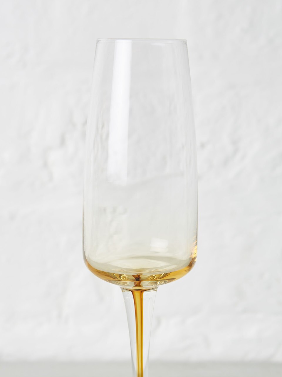 Mouthblown Amber Champagne Flute