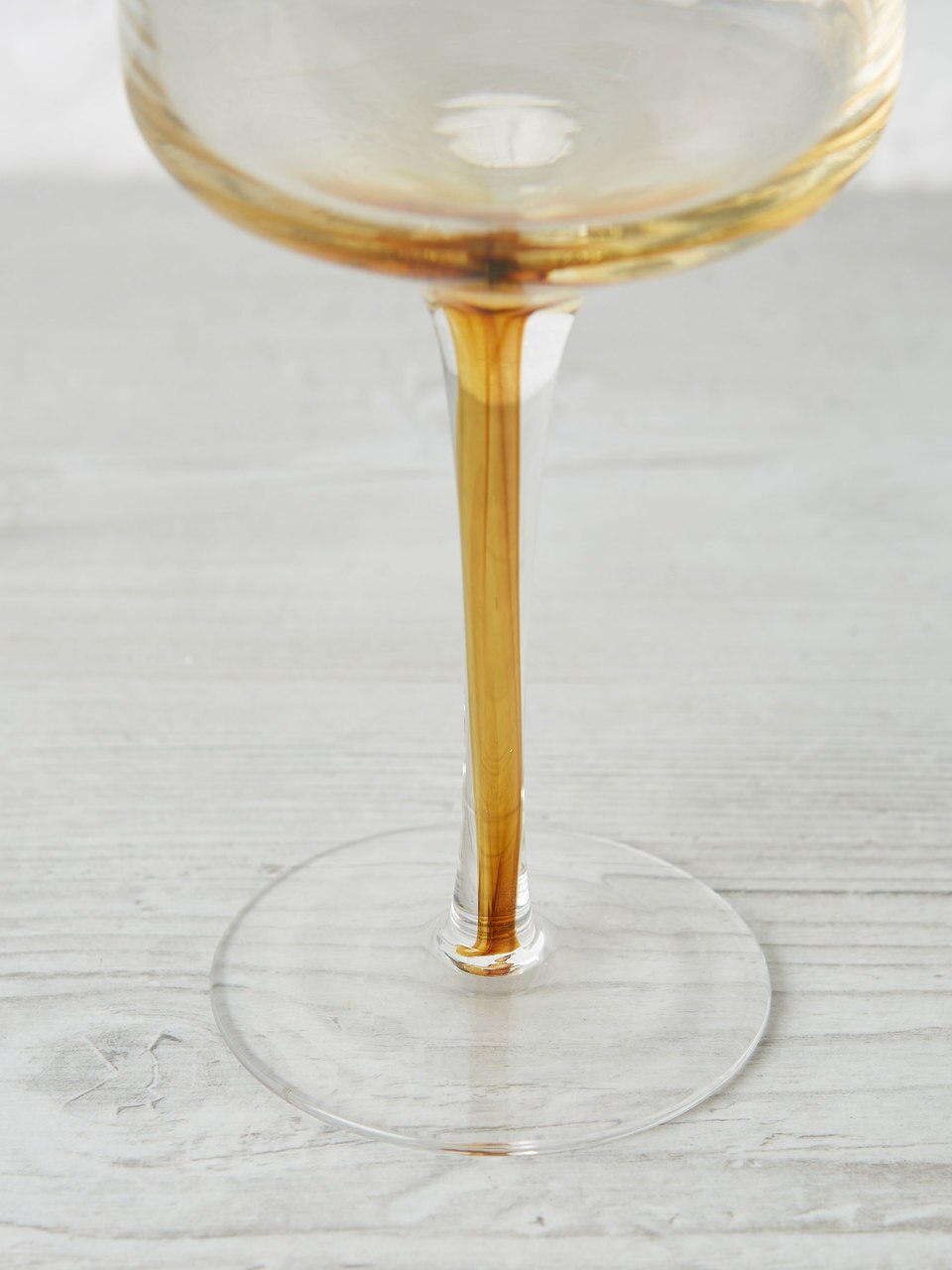 Amber Mouthblown White Wine Glass