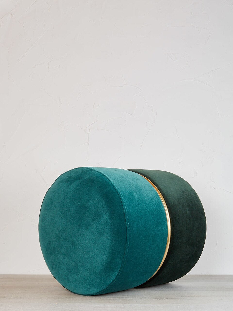 Deep Emerald Green Plush Velvet Bubbly Stool