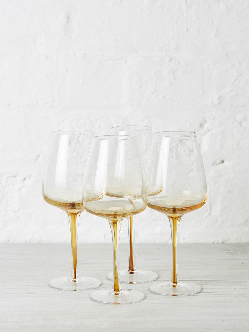 Amber Mouthblown White Wine Glass