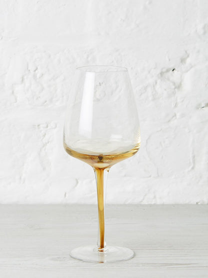 Amber Mouthblown White Wine Glass