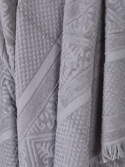 Embossed Jacquard Towel in Orage Grey - 4 Sizes Available