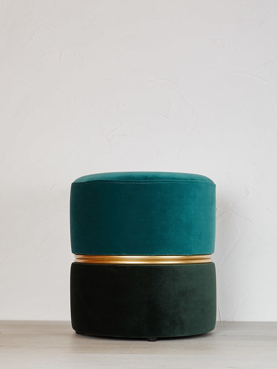 Deep Emerald Green Plush Velvet Bubbly Stool