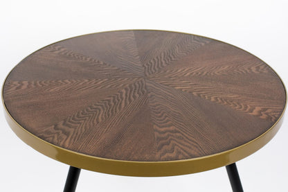 Darla Wooden Coffee Table with Brass Edging