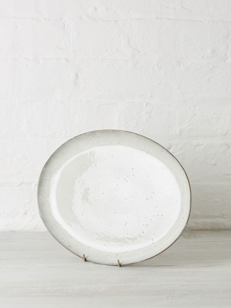 Nordic Sand Large Stoneware Oval Plate