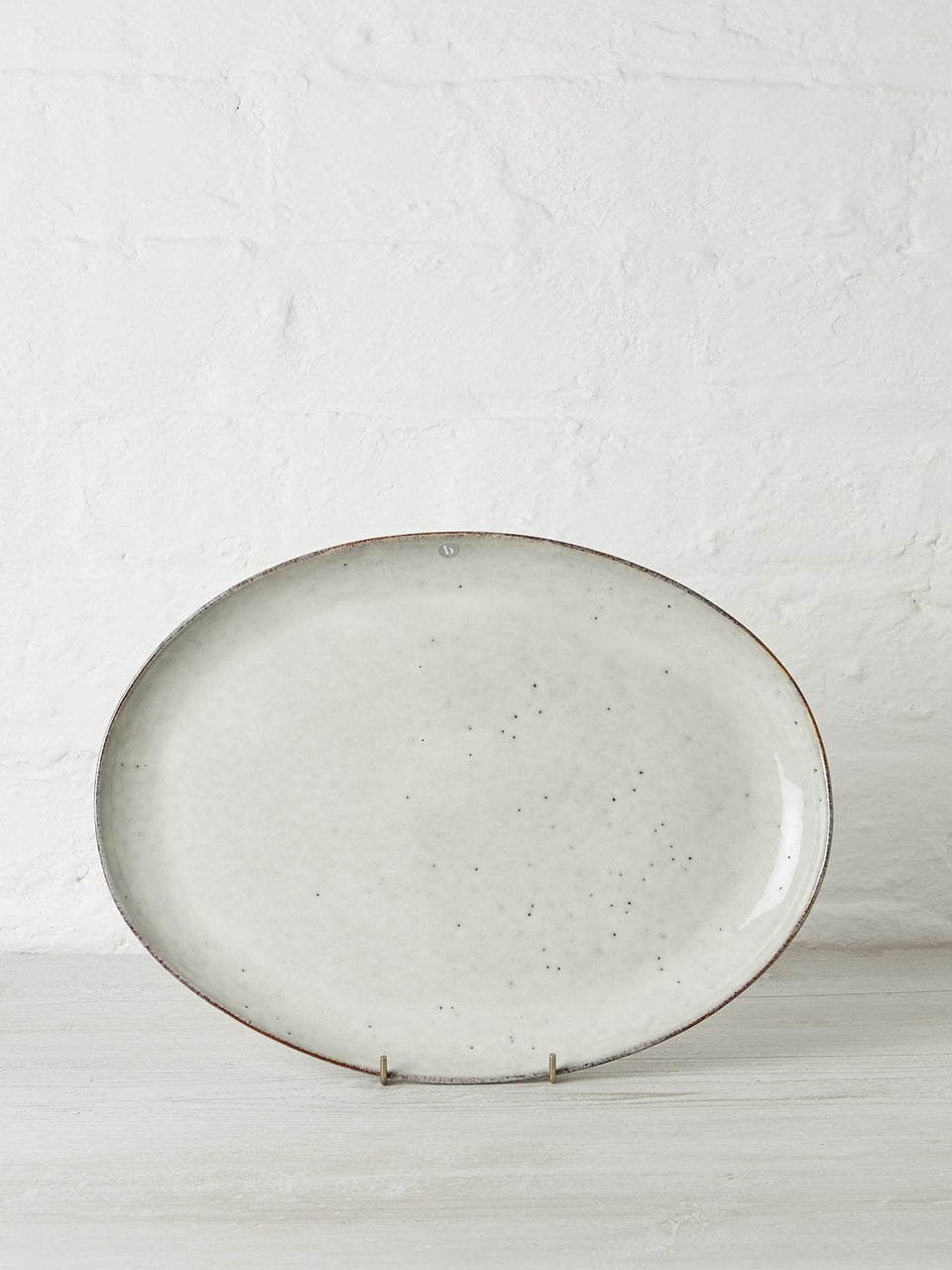 Nordic Sand Large Stoneware Oval Plate