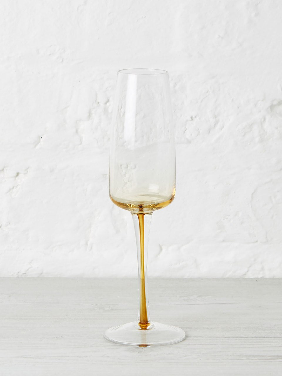 Mouthblown Amber Champagne Flute