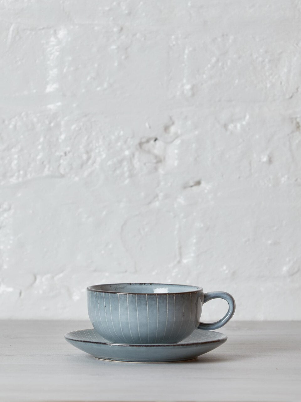 Nordic Sea Large Stoneware Coffee Cup and Saucer