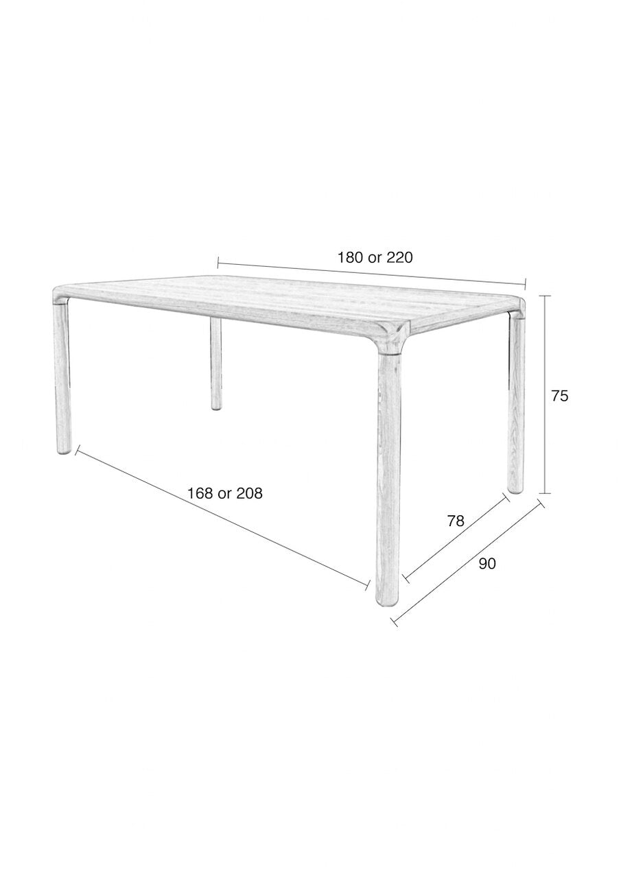 Storm Ash Wooden Dining Table  220cm