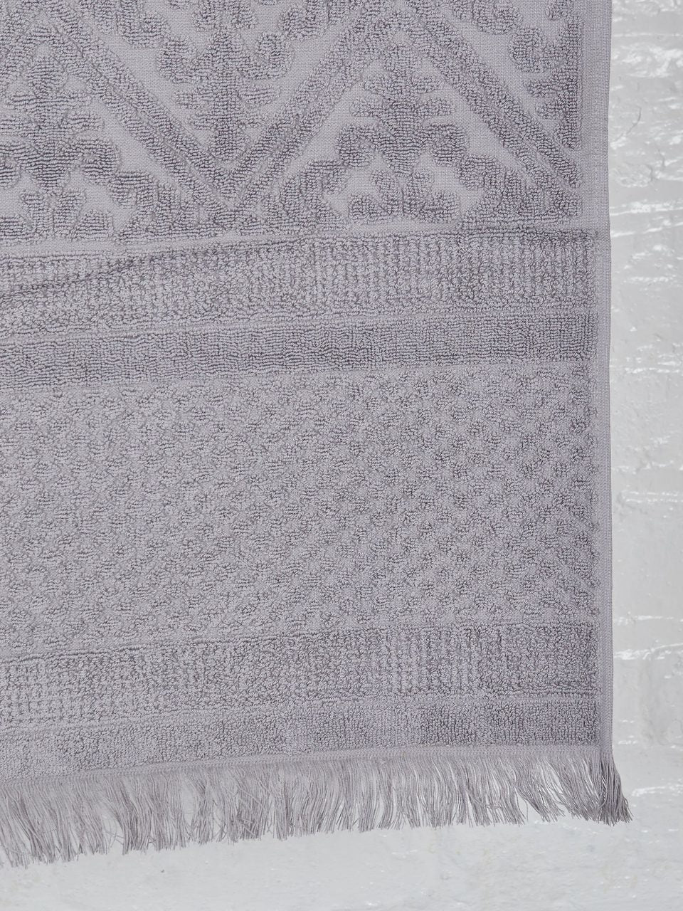 Embossed Jacquard Towel in Orage Grey - 4 Sizes Available