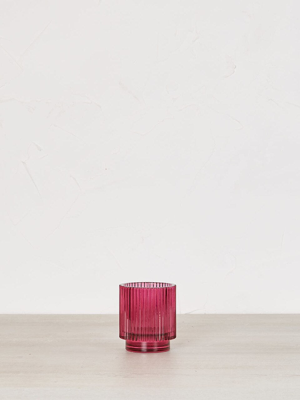 Molly Coloured Glass Tealight Holder Cerise