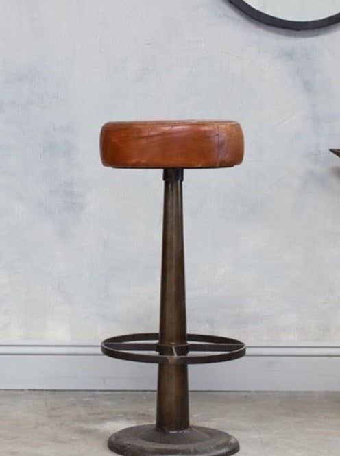 Narwana Round Leather Stool