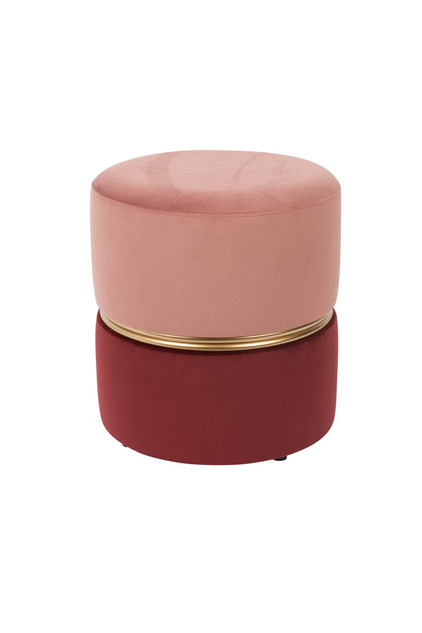 Candy Rose Pink Plush Velvet Bubbly Stool