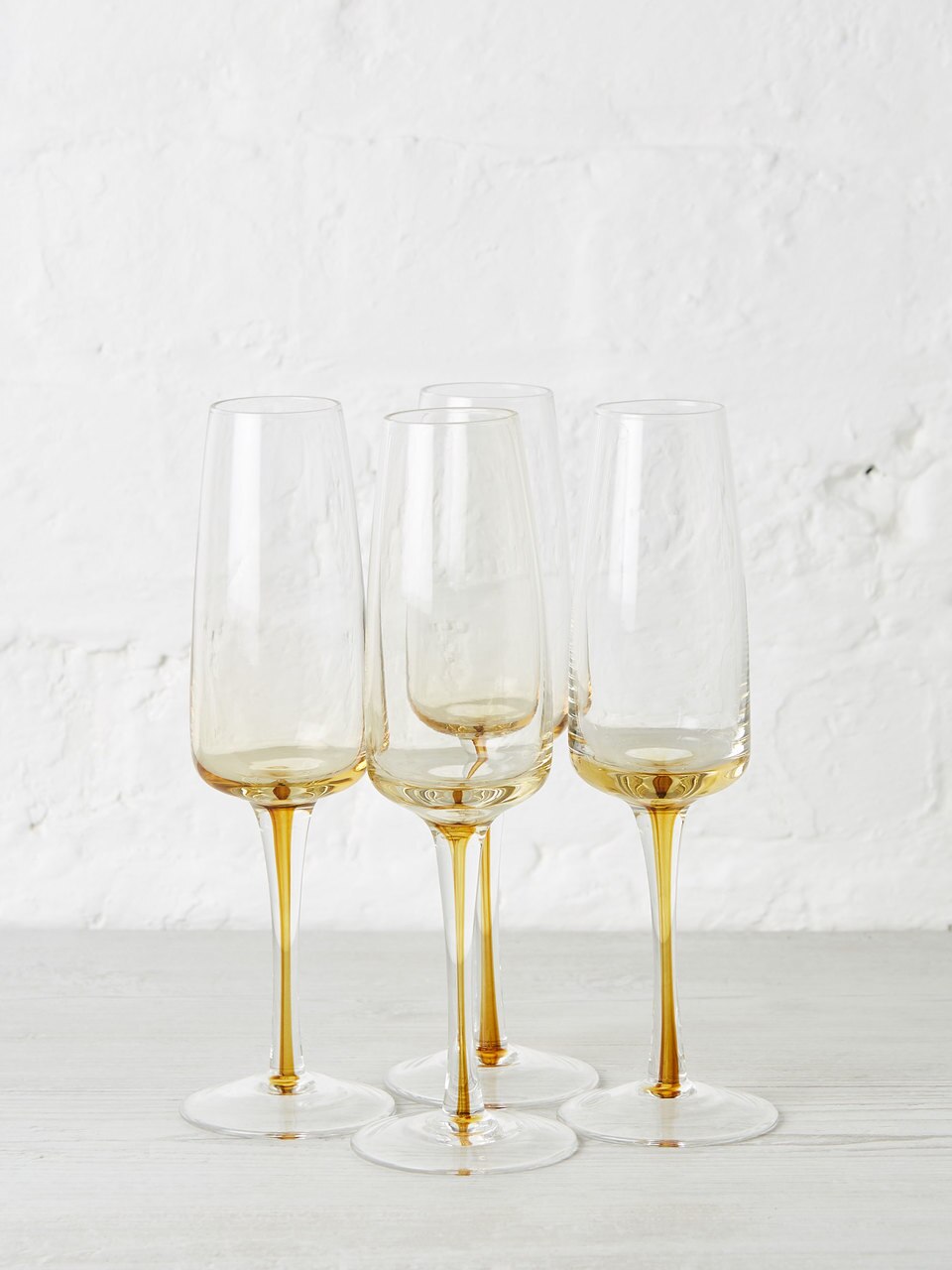 Mouthblown Amber Champagne Flute