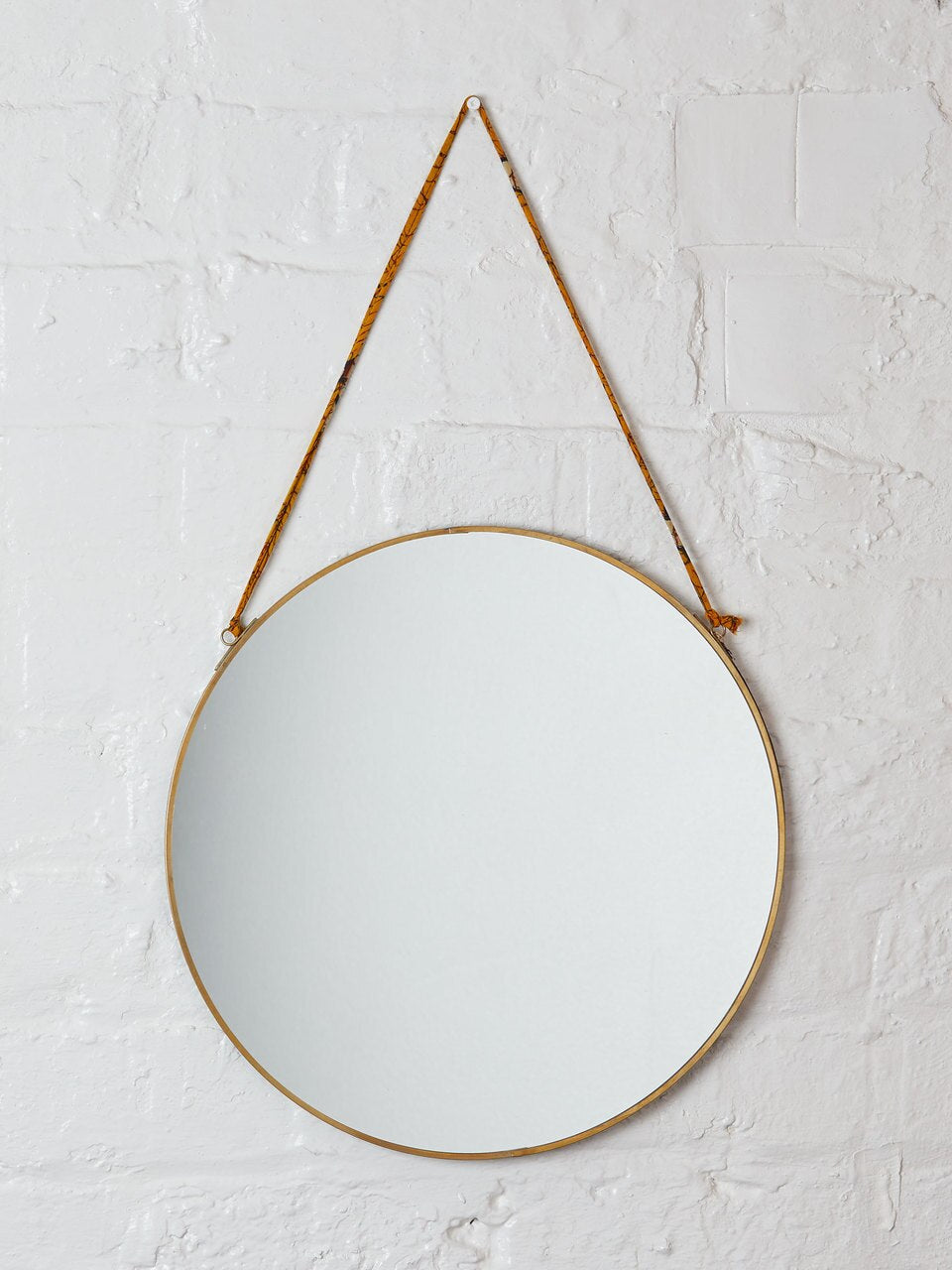 Large Round Brass Kiko Mirror