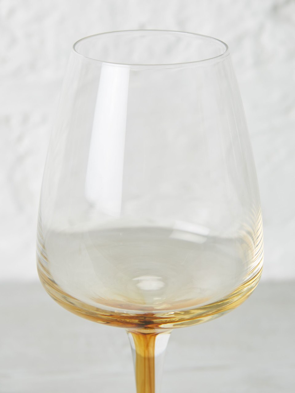 Amber Mouthblown White Wine Glass