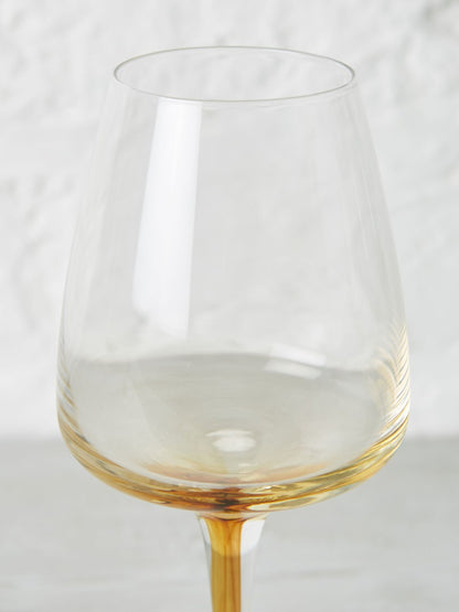 Amber Mouthblown White Wine Glass