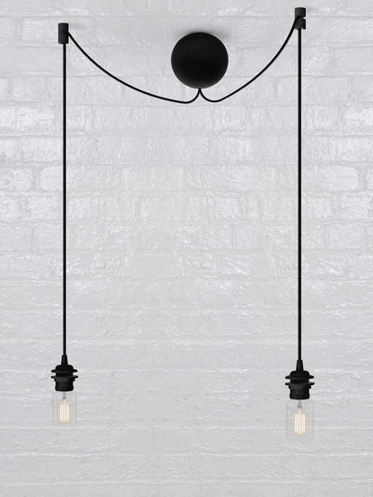 Black Cannonball 2 Cluster Light Fitting