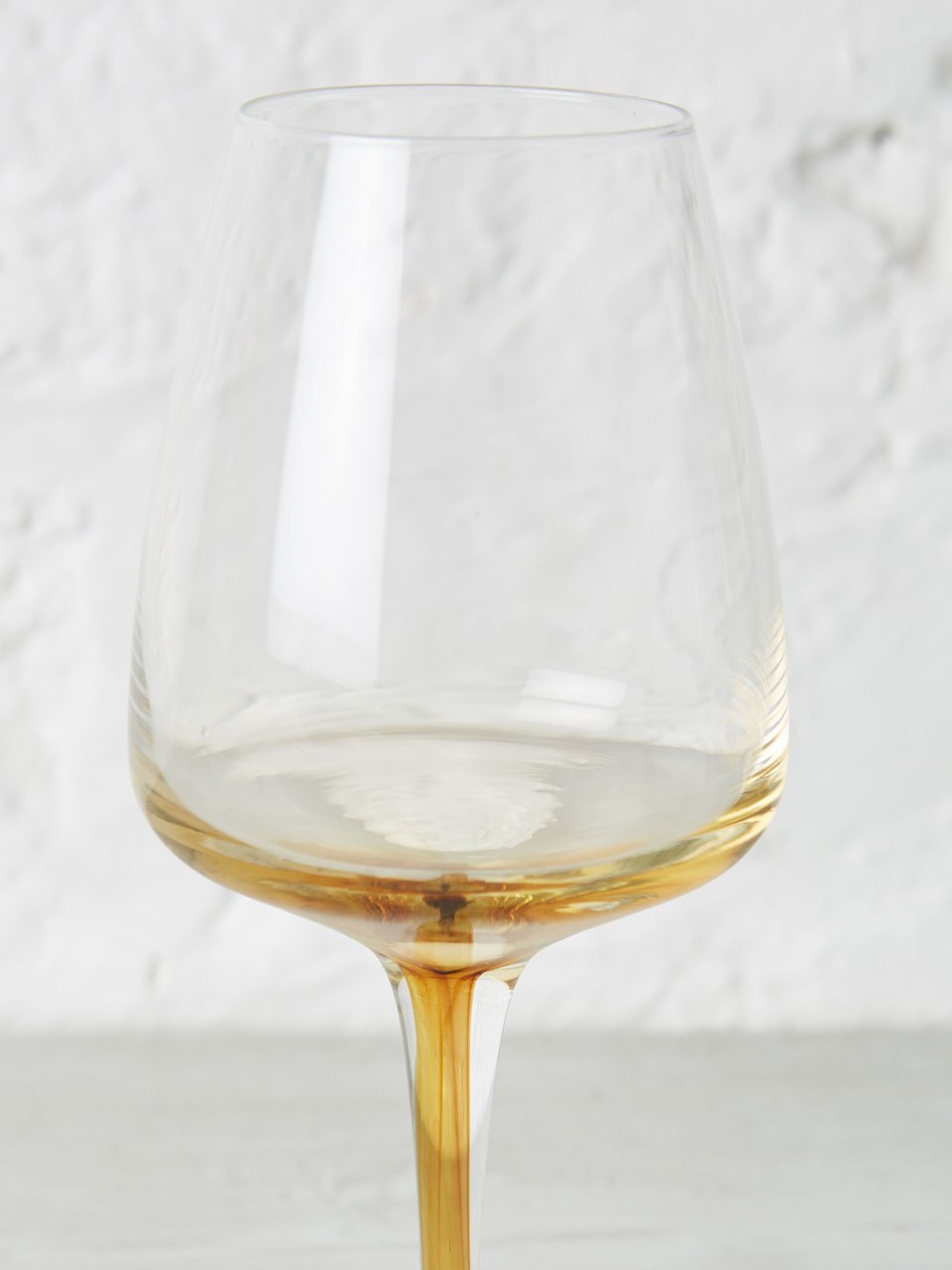 Amber Mouthblown White Wine Glass