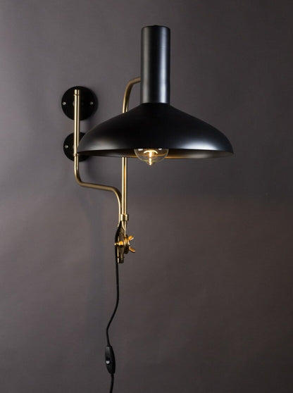 Devi Black and Brass Wall Lamp