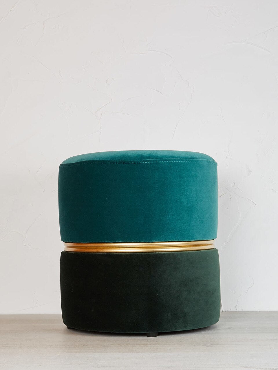 Deep Emerald Green Plush Velvet Bubbly Stool