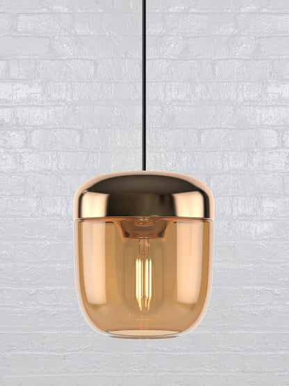 Acorn Amber Brass Shade