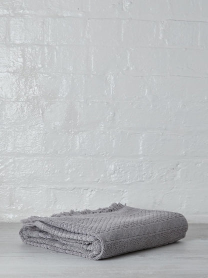 Embossed Jacquard Towel in Orage Grey - 4 Sizes Available