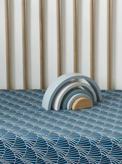 Seashells Moroccan Blue Fitted sheet 70x140cm