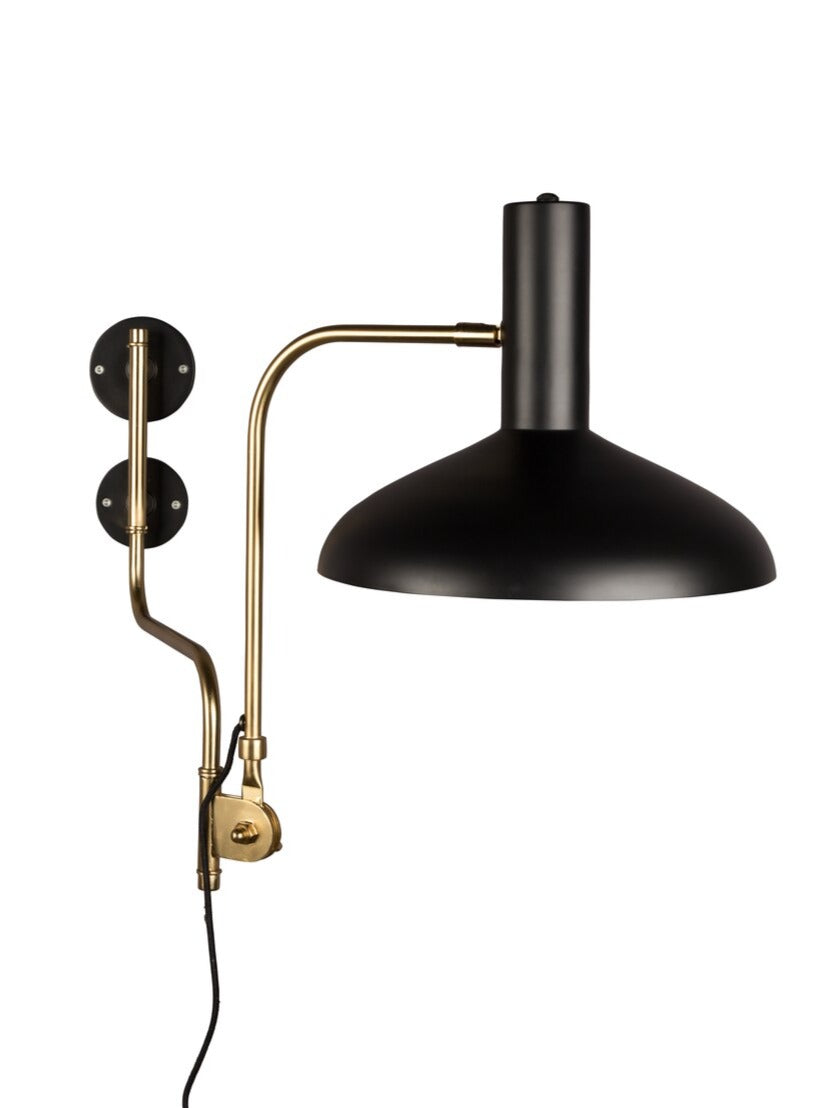 Devi Black and Brass Wall Lamp