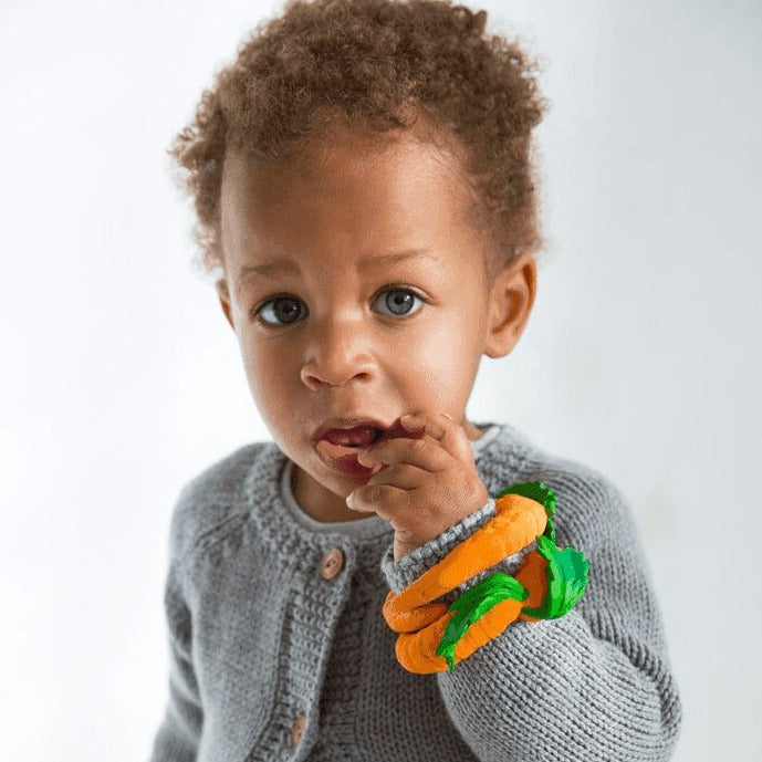 Cathy the Carrot Natural Rubber Teething Bracelet &amp; Bath Toy