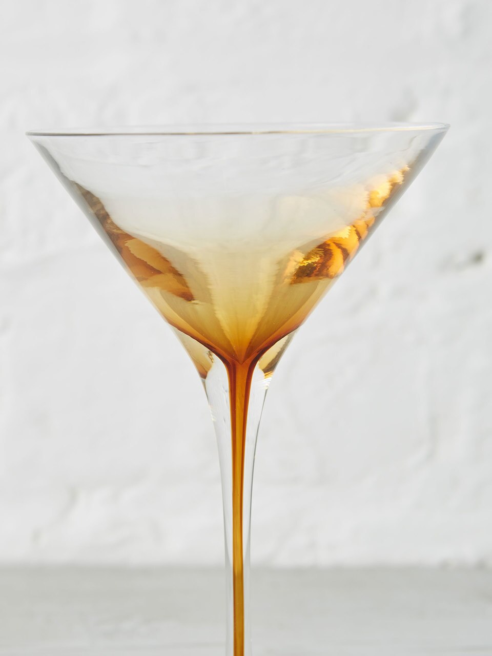 Amber Mouthblown Martini Glass