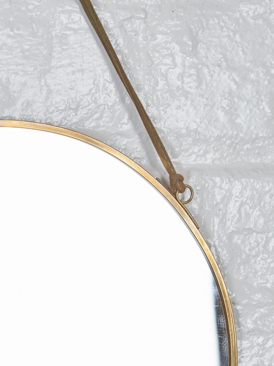 Large Round Brass Kiko Mirror