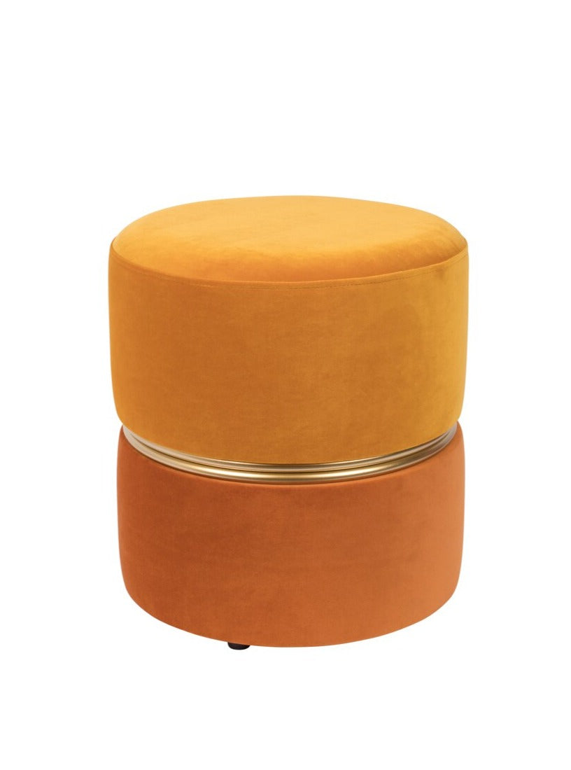 Sun Mustard Plush Velvet Bubbly Stool