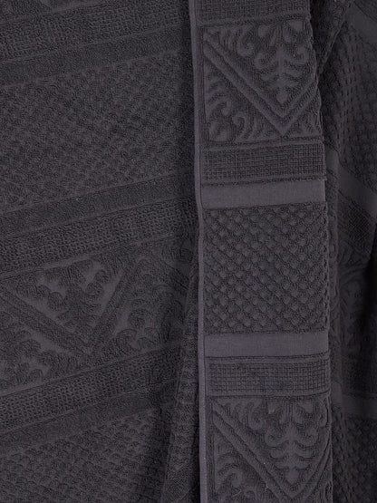 Embossed Jacquard Towel in Carbone Grey - 4 Sizes Available