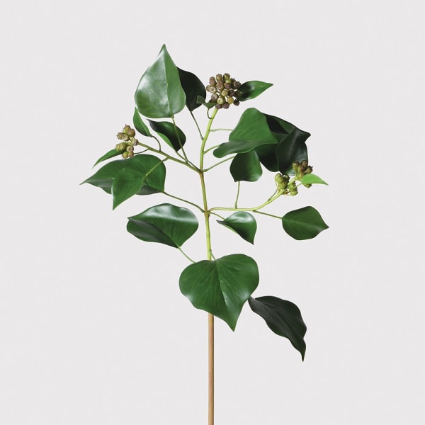 Faux Ivy Leaf With Seeds Stem