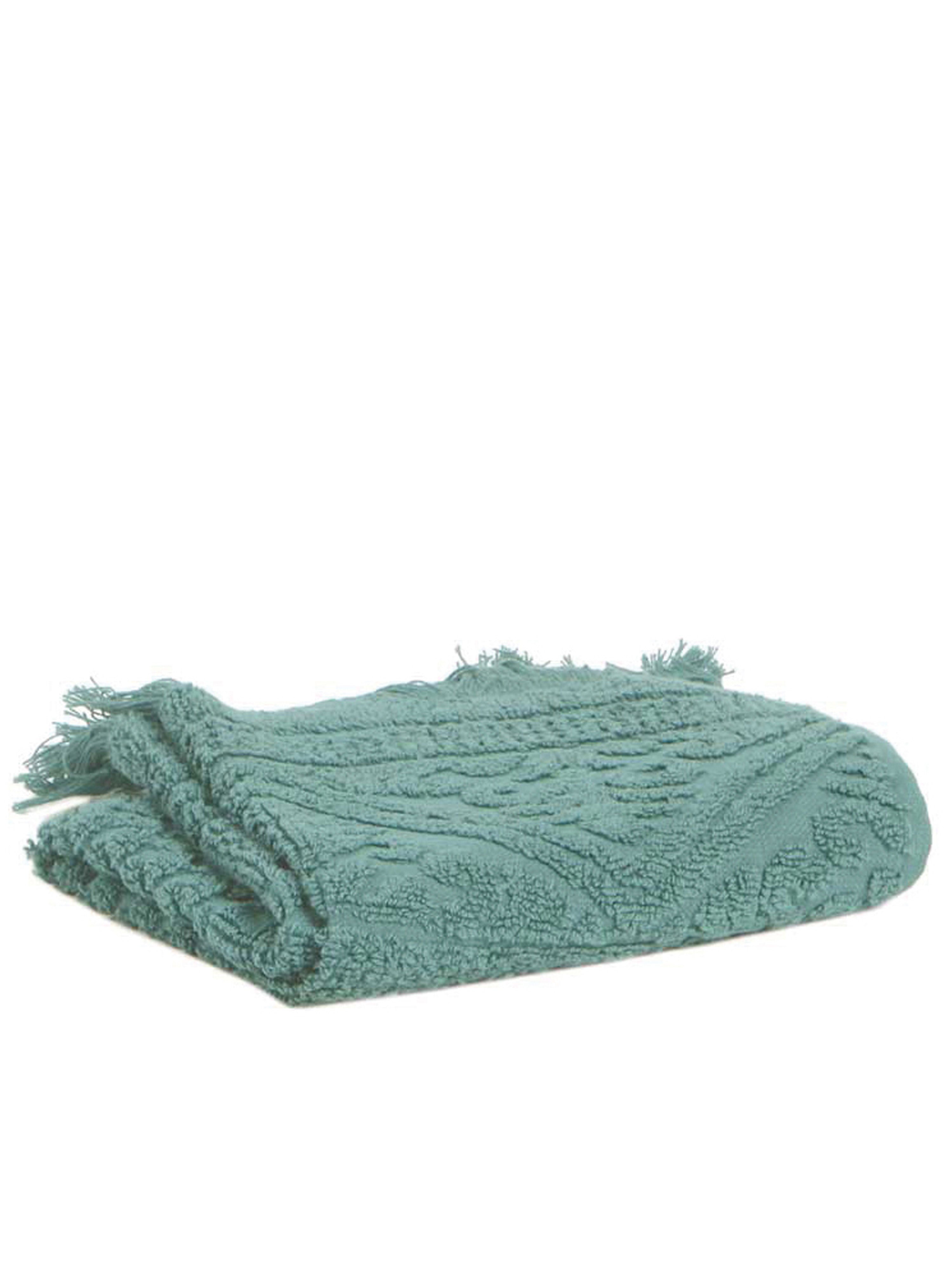 Embossed Jacquard Towel in Vert de Gris - 4 Sizes Available