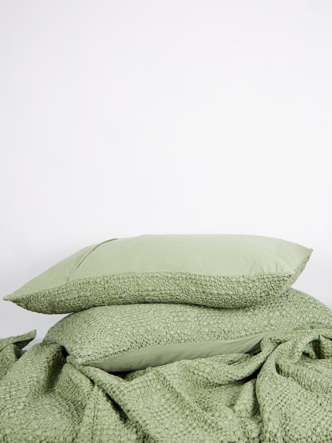 Tana Stonewashed Bed Cushion Almond Green