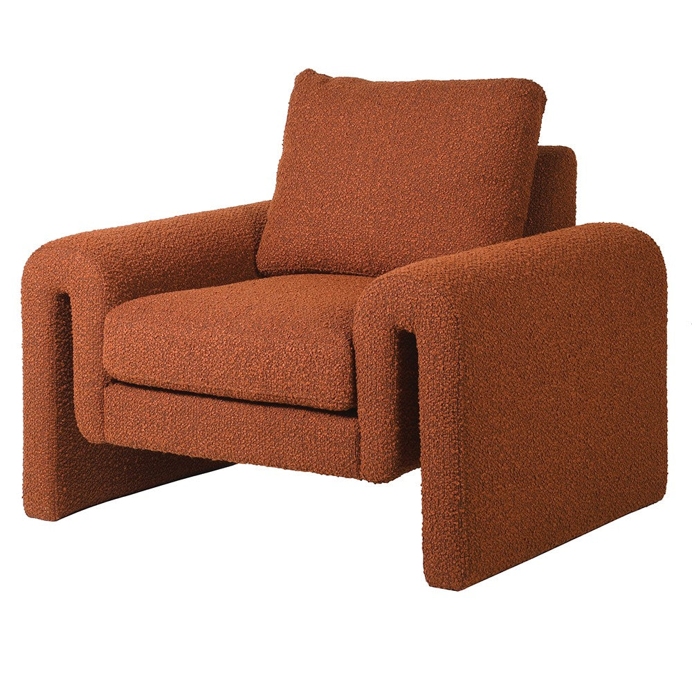 Lita Rust Boucle Arm Chair