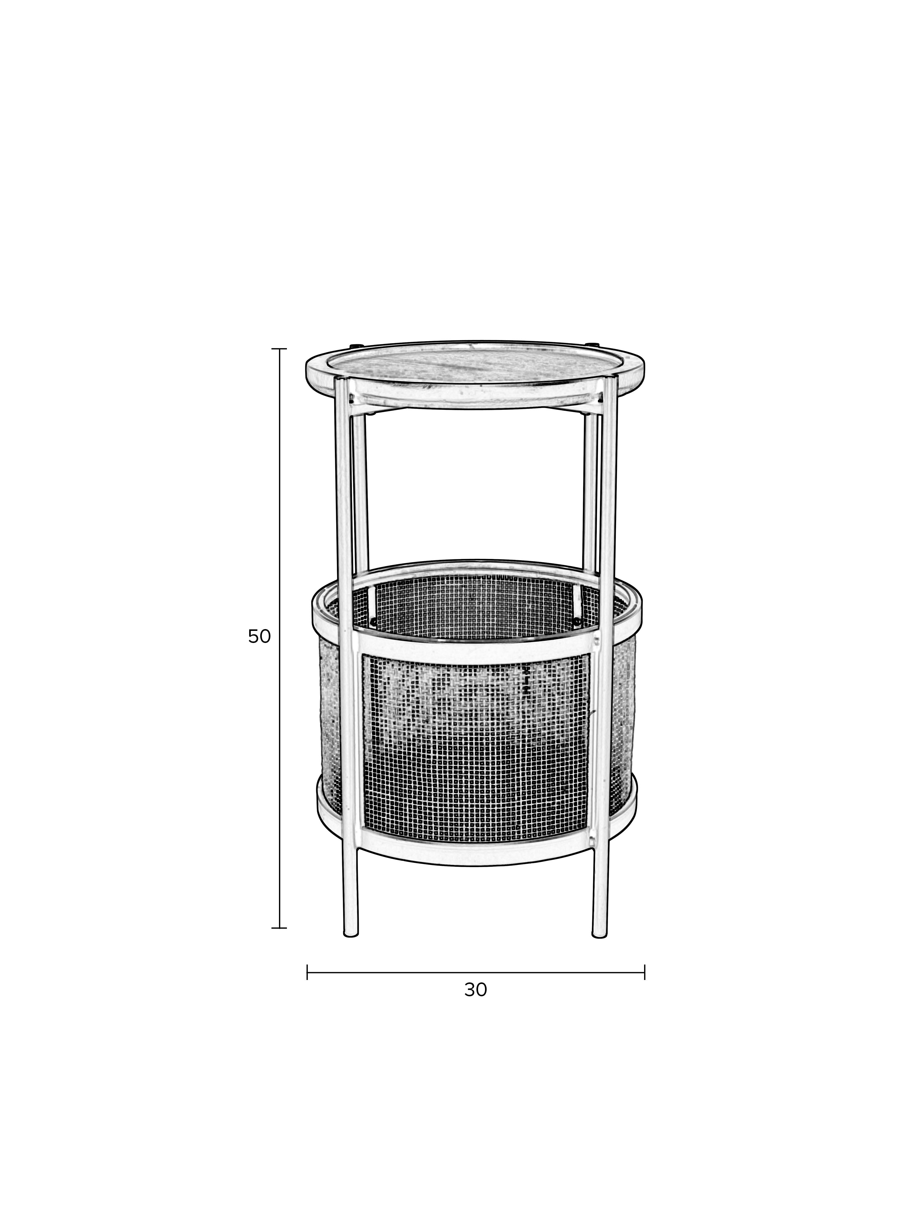 Marvis Black Rattan Round Side Table