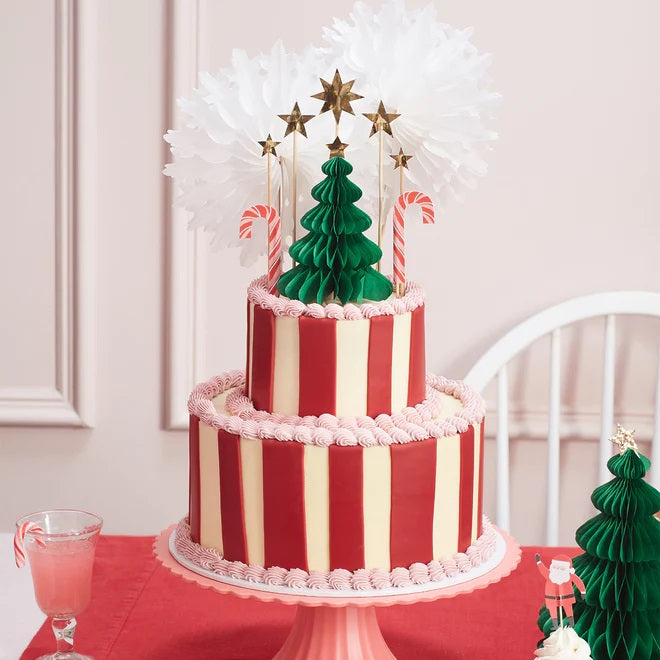 Christmas Honeycomb Cake Topper Set x 10