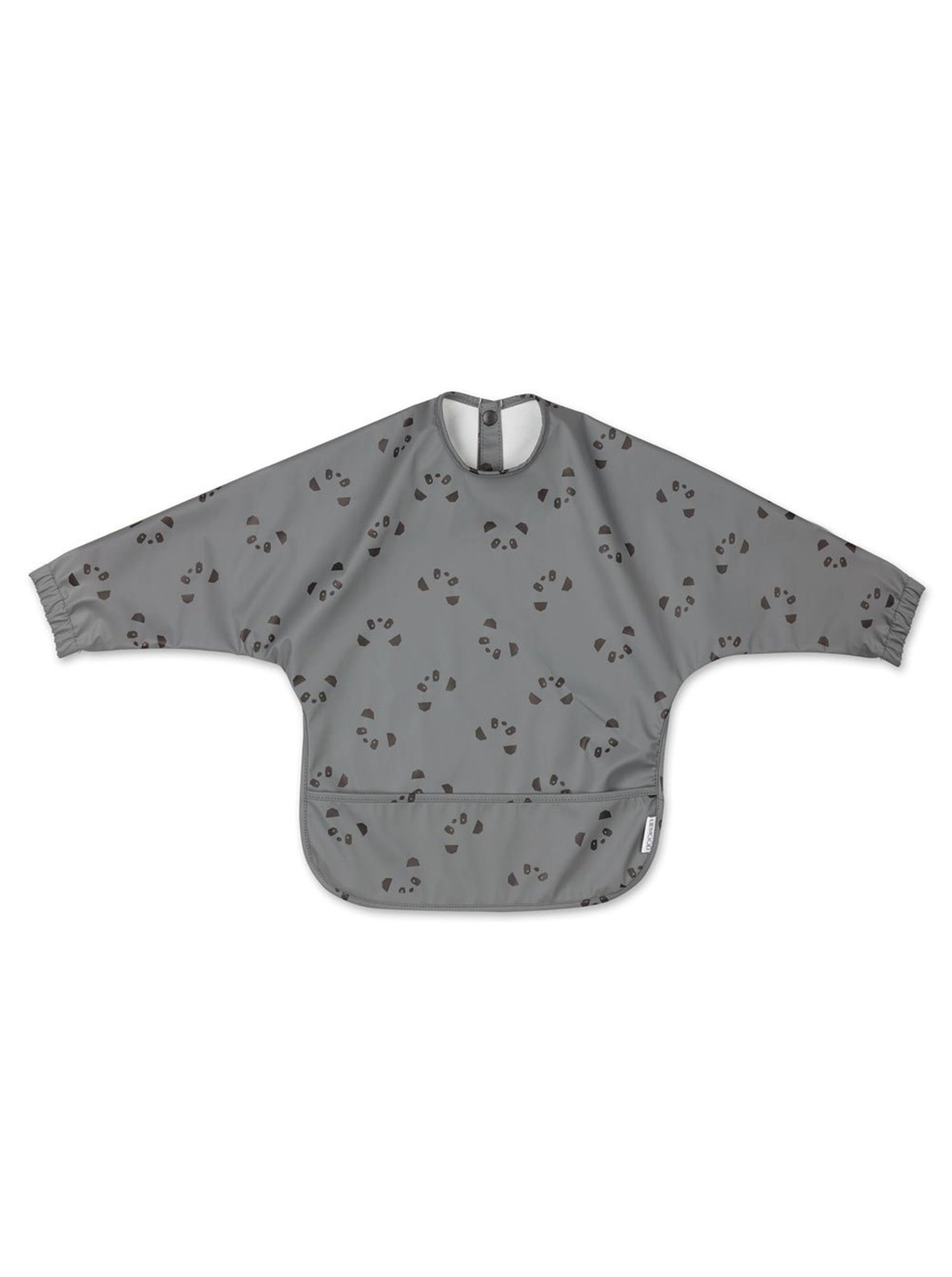 Merle Recycled Polyester Cape Bib in Stone Grey Panda