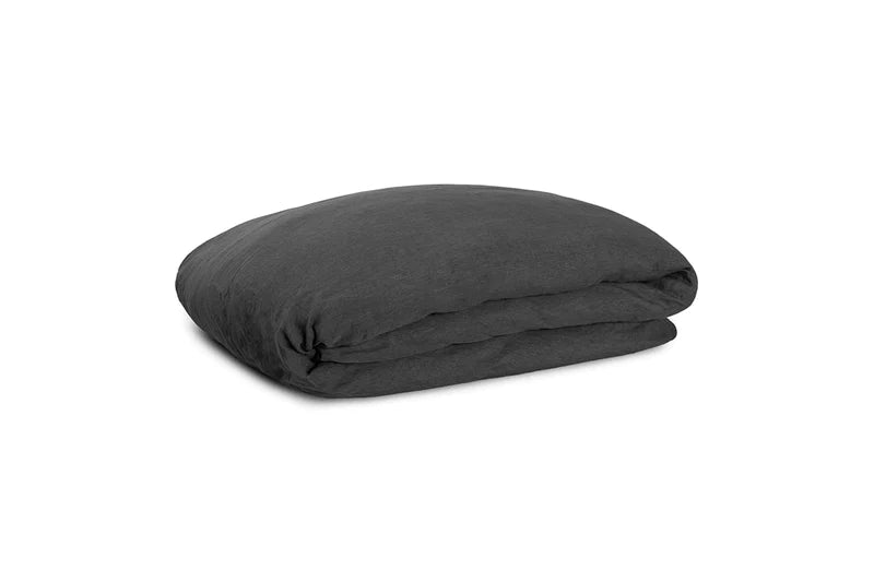 Adya Linen Super King Size Duvet Cover - Charcoal