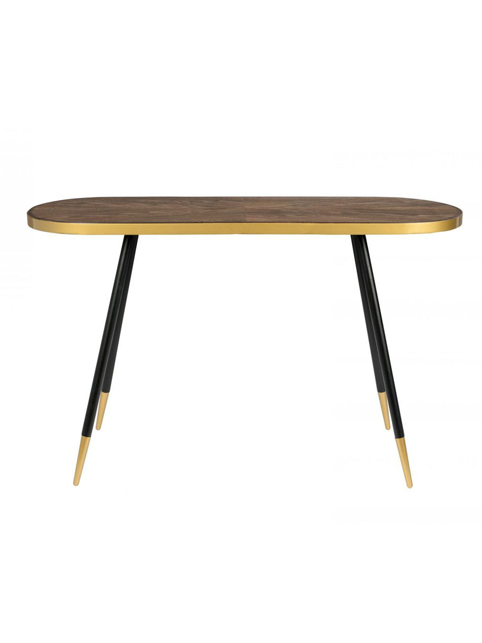 Darla Wooden Console Table with Brass Edging