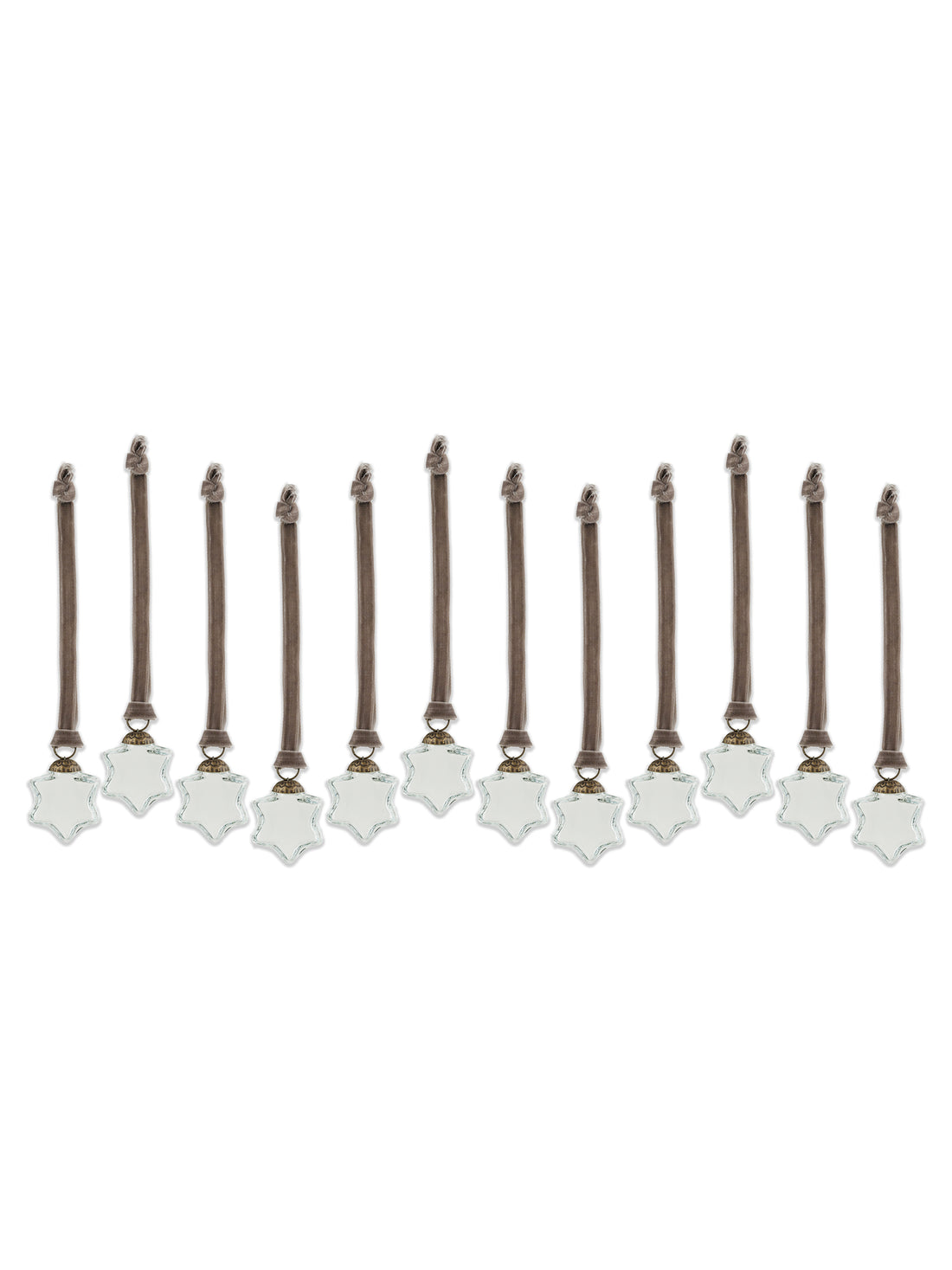 Sardi Star Mini Glass Baubles in Clear - Set of 12