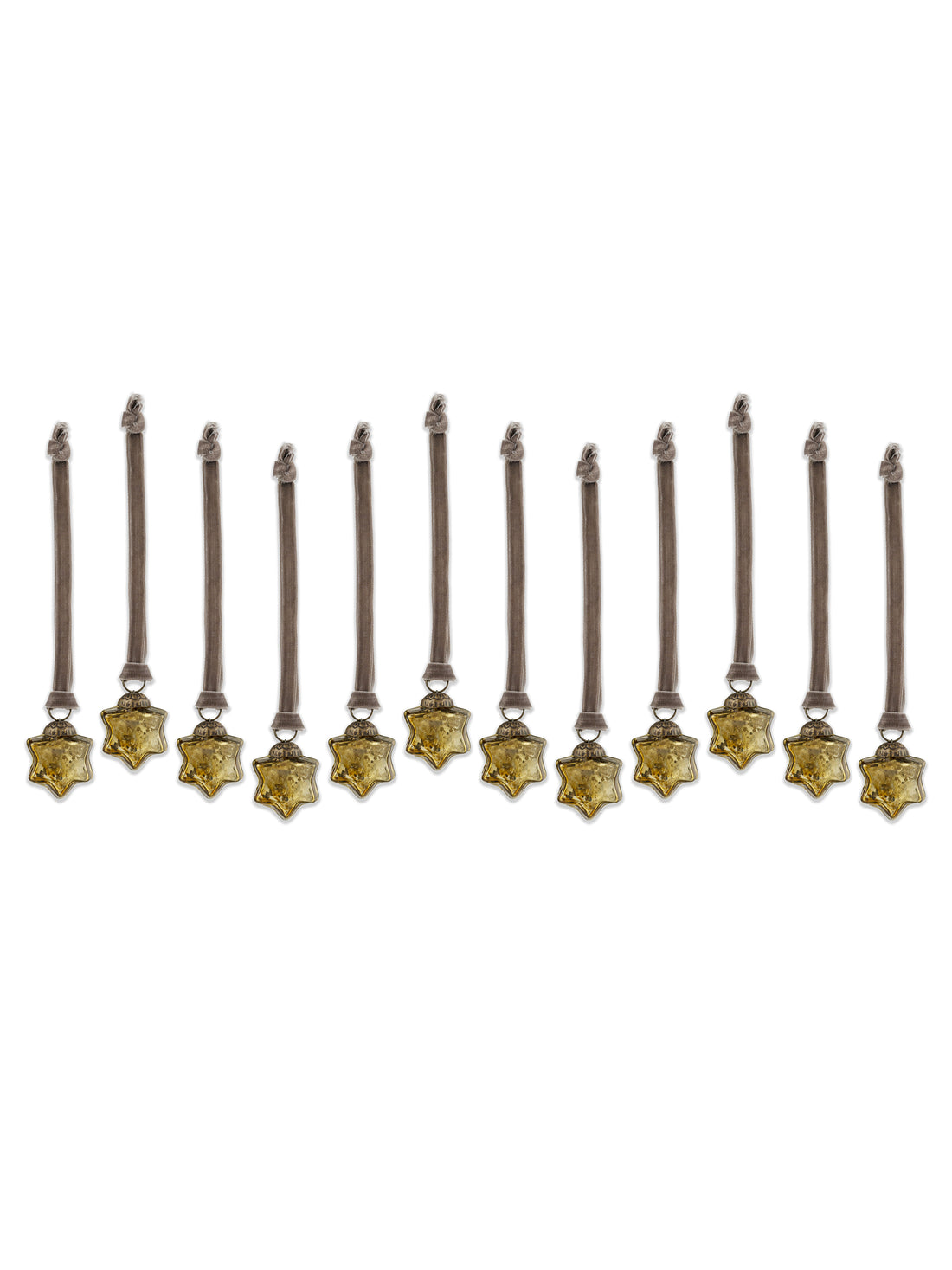 Sardi Star Mini Glass Baubles in Gold - Set of 12